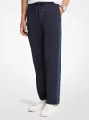 Michael Kors Cotton Blend Track Pants In Blue