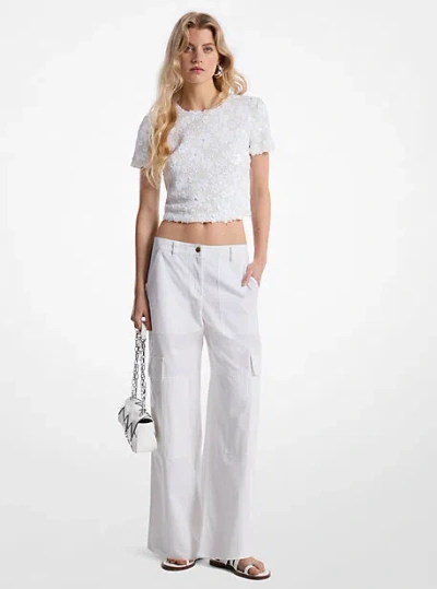 Michael Kors Cotton Cargo Pants In White