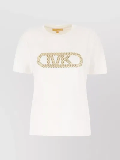 Michael Kors Cotton Crew Neck T-shirt Stretch In White