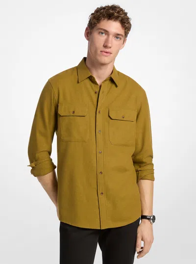 Michael Kors Cotton Flannel Shirt In Yellow