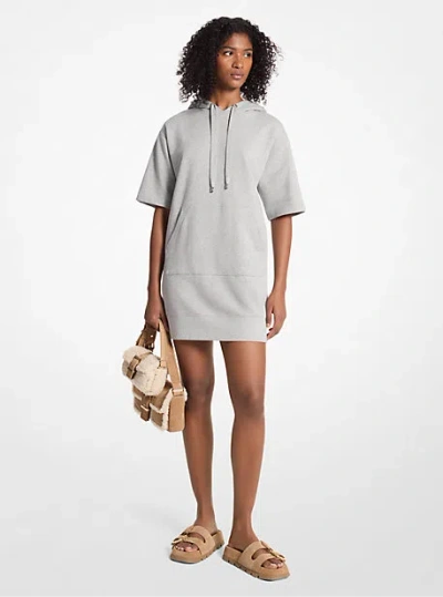 Michael Kors Cotton Hoodie Dress In Grey