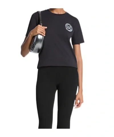 Michael Kors Cotton Jersey T-shirt With Logo Embellishment In Black