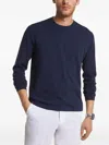 Michael Kors Round Neck Plain Sweater In Blue