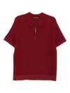 Michael Kors Cotton Knit Zip Polo Shirt In Red