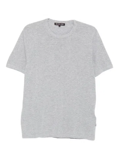 Michael Kors Cotton Knitted T-shirt In Gray
