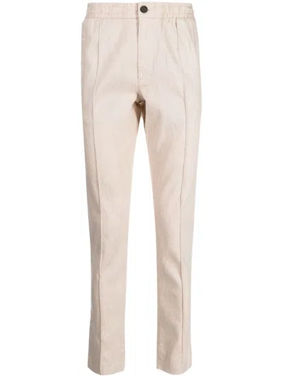 Michael Kors Cotton-linen Blend Pintuck Trousers In Neutrals