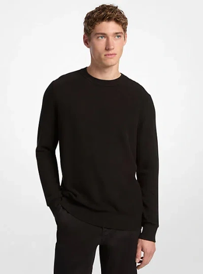 Michael Kors Cotton Mouliné Sweater In Black