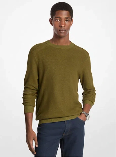 Michael Kors Cotton Mouliné Sweater In Green