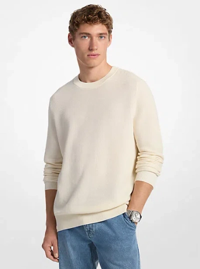 Michael Kors Cotton Mouliné Sweater In White