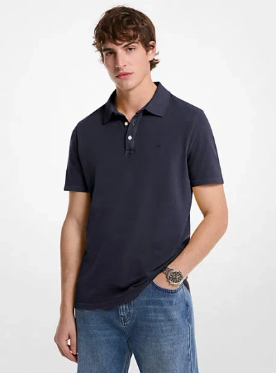 Michael Kors Cotton Piqué Polo Shirt In Blue