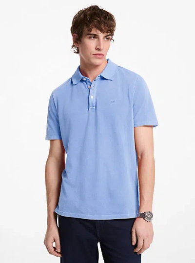Michael Kors Cotton Piqué Polo Shirt In Blue