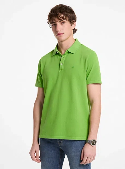 Michael Kors Cotton Piqué Polo Shirt In Green