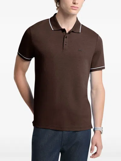 Michael Kors Cotton Polo Shirt In Brown