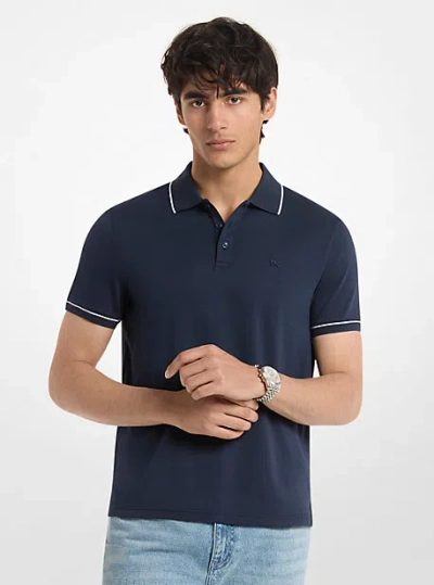 Michael Kors Cotton Polo Shirt In Blue