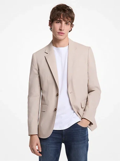 Michael Kors Cotton Poplin Blazer In Natural