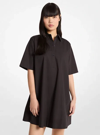 Michael Kors Cotton Poplin Shirtdress In Black