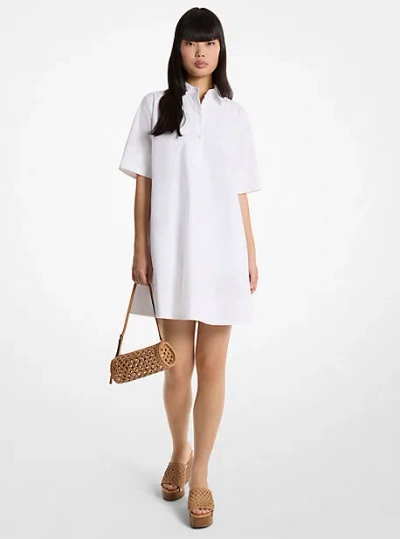 Michael Kors Cotton Poplin Shirtdress In Gray