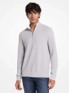 Michael Kors Cotton Quarter-zip Sweater In Grey