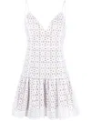 Michael Kors Corded Floral Lace Mini Slip Dress In White