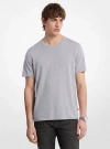 Michael Kors Cotton Short-sleeve Sweater In Gray