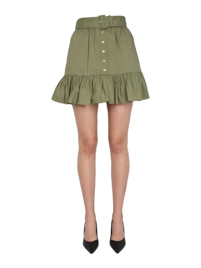 Michael Kors Cotton Skirt In Military Green