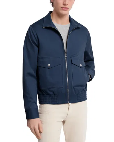 Michael Kors Cotton Stretch Harrington Jacket In Blue