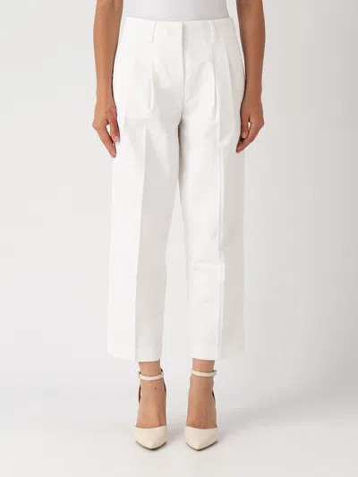 Michael Kors Cotton Trousers In Bianco