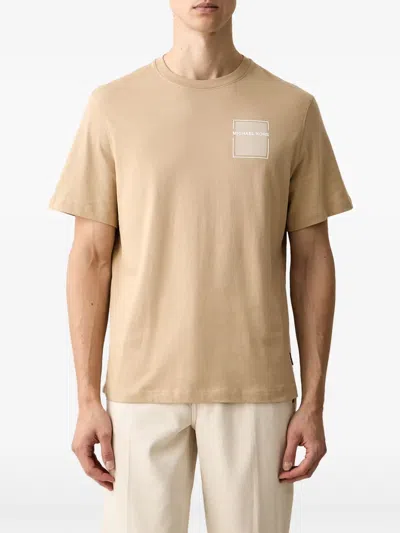 Michael Kors Cotton T-shirt With Graphic Logo In Neutral