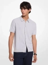 Michael Kors Cotton Tuck Stitch Shirt In Grey