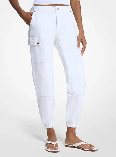 Michael Kors Cotton Utility Cargo Pants In White