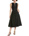 Michael Kors Cottonpop Midi Dress In Black