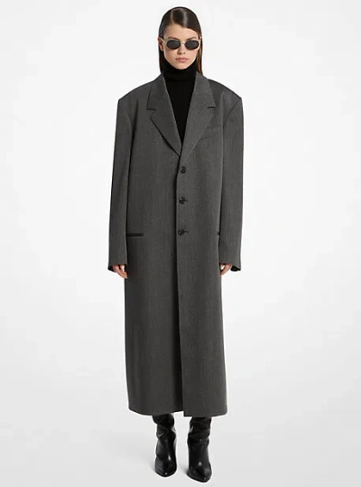 Michael Kors Covert Twill Wool Slouch Coat In Multi