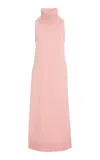 Michael Kors Cowl Neck Cashmere-linen Tunic Midi Dress In Pink