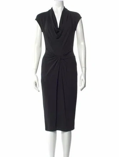 Pre-owned Michael Kors Cowl Neck Knee-length Dress In Black
