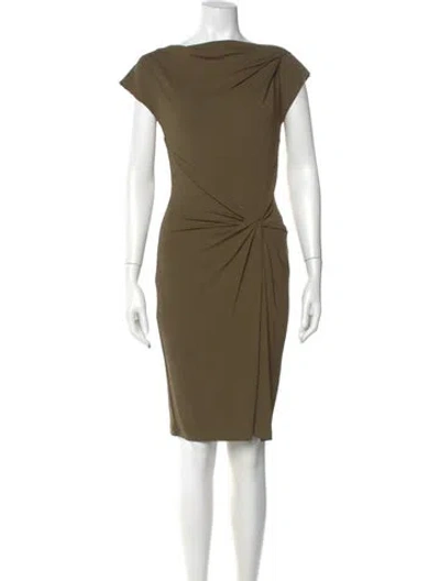 Pre-owned Michael Kors Cowl Neck Knee-length Dress In Green