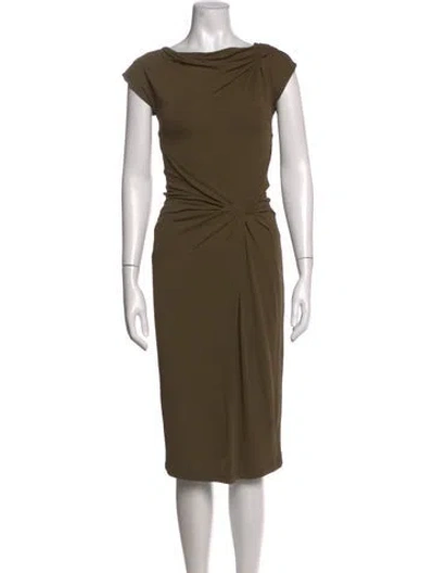 Pre-owned Michael Kors Cowl Neck Knee-length Dress In Green