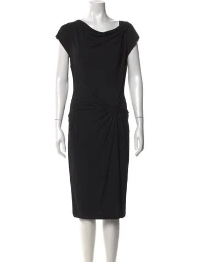 Pre-owned Michael Kors Cowl Neck Midi Length Dress In Black