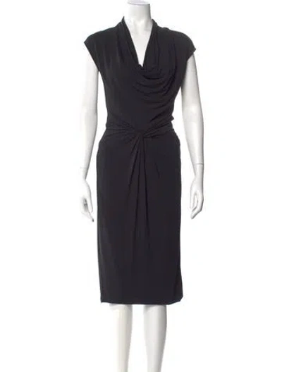 Pre-owned Michael Kors Cowl Neck Midi Length Dress In Purple