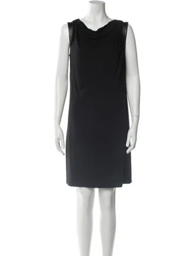 Pre-owned Michael Kors Cowl Neck Mini Dress In Black