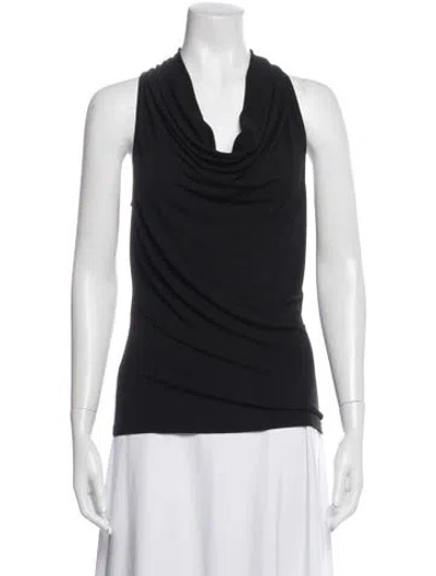 Pre-owned Michael Kors Cowl Neck Sleeveless Top In Black
