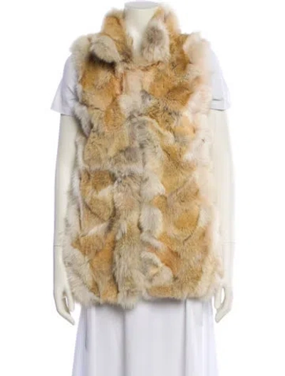 Pre-owned Michael Kors Coyote Printed Fur Jacket In Neutral