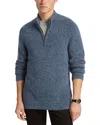 Michael Kors Cozy Luxe Quarter Zip Sweater In Blue