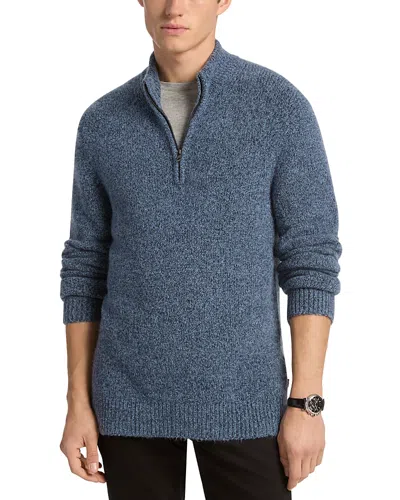 Michael Kors Cozy Luxe Quarter Zip Sweater In Blue