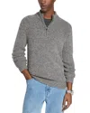 Michael Kors Cozy Luxe Quarter Zip Sweater In Gray