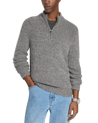Michael Kors Cozy Luxe Quarter Zip Sweater In Gray
