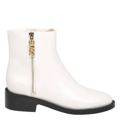 Michael Kors Cream Regan Leather Ankle Boots In Multi