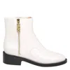 Michael Kors Cream Regan Leather Ankle Boots In Beige