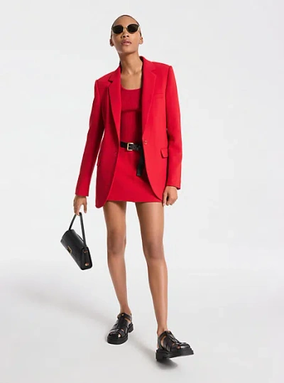Michael Kors Crepe Blazer In Red