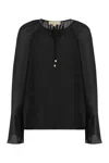 Shop Michael Kors Crêpe Blouse In Black