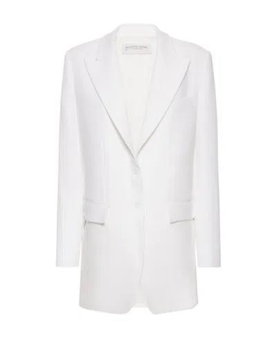 Michael Kors Crepe Sable Boyman-fit Suit Coat In White